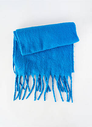Echarpe maille maille poilu bleu SANS MARQUE femme