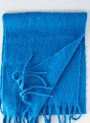 Echarpe maille maille poilu bleu SANS MARQUE femme