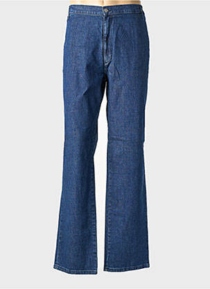 Jeans coupe droite fermeture zippée sous rabat boutonné bleu GALLICE homme