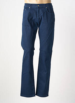 Pantalon slim fermeture zippée sous rabat boutonné bleu GALLICE homme