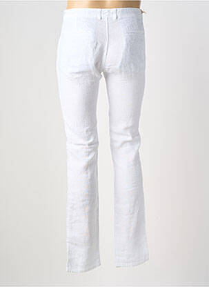 Pantalon slim fermeture zippée sous rabat boutonné blanc BLUE LEMON homme