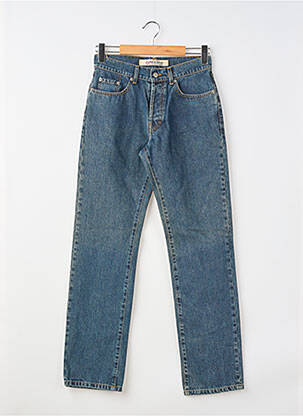 Jeans coupe droite fermeture zippée sous rabat boutonné bleu GALLICE homme