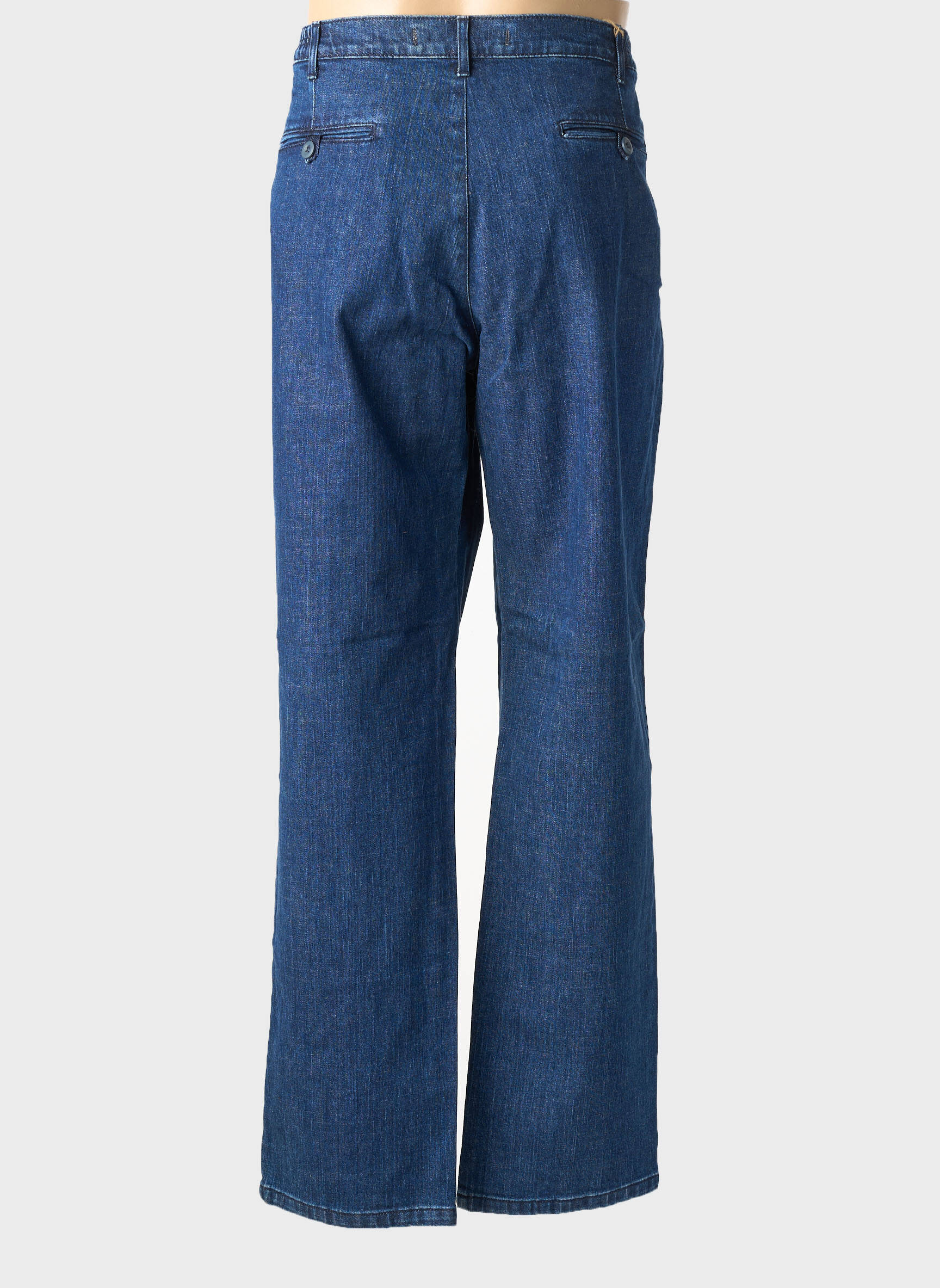 Jeans coupe droite fermeture zippée sous rabat boutonné bleu GALLICE homme
