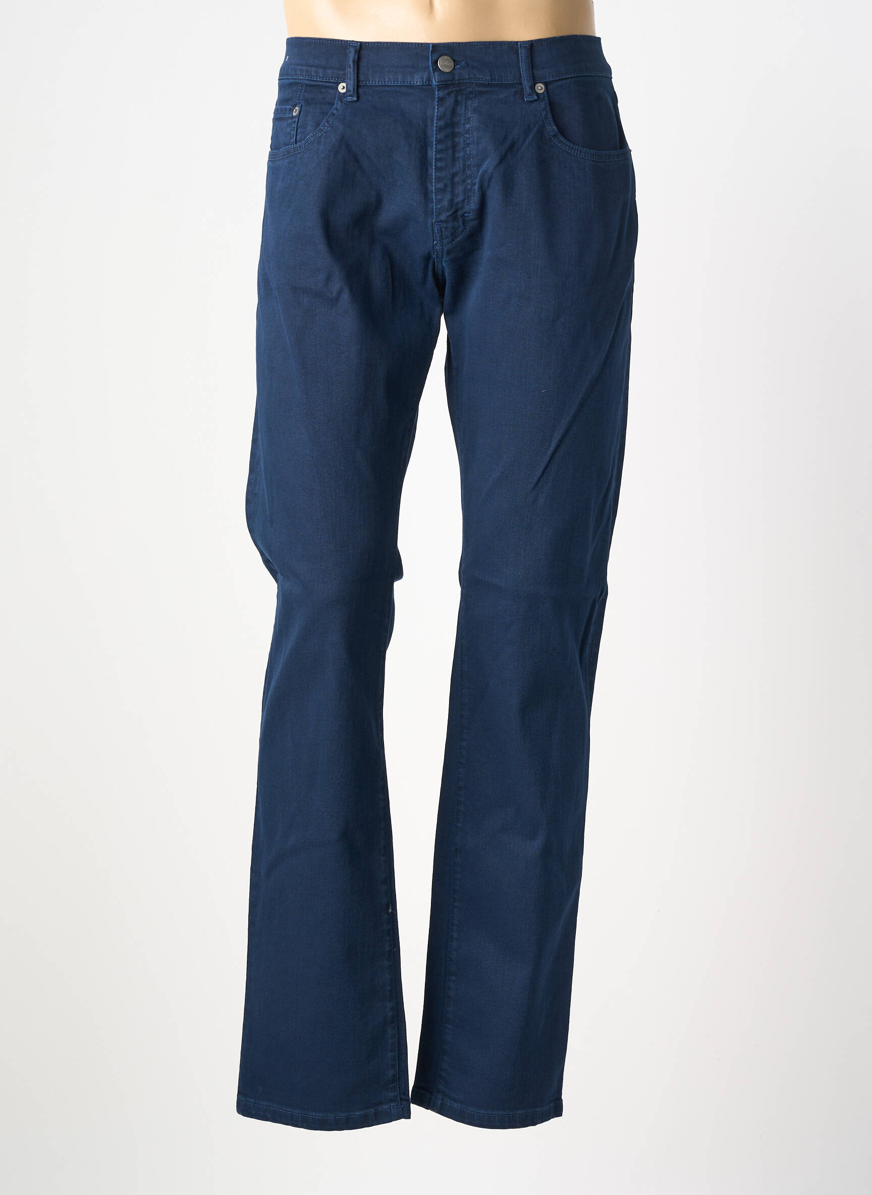 Pantalon slim fermeture zippée sous rabat boutonné bleu GALLICE homme