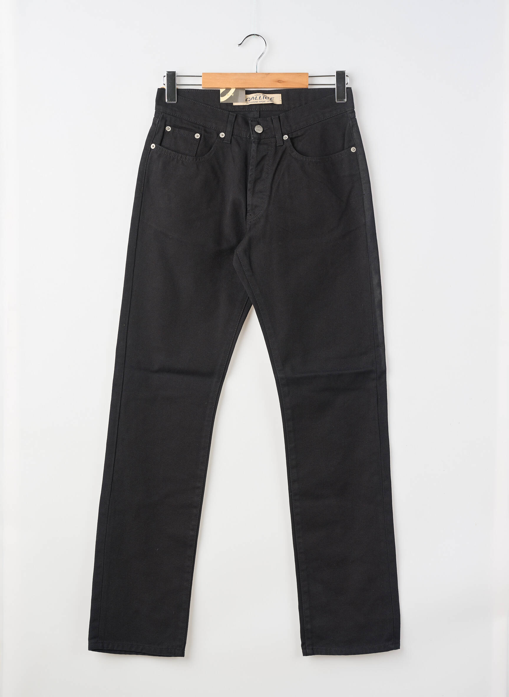 Pantalon slim fermeture zippée sous rabat boutonné noir GALLICE homme