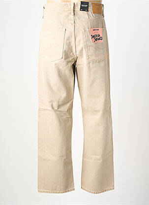 Jeans coupe large fermeture boutonnée sur le devant taille normale beige JACK & JONES homme