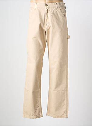 Jeans coupe droite fermeture zippée sous rabat boutonné taille normale beige JACK & JONES homme
