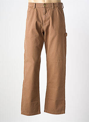 Jeans coupe droite fermeture zippée sous rabat boutonné taille normale marron JACK & JONES homme