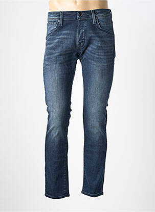 Jeans coupe slim fermeture boutonnée sur le devant taille basse bleu JACK & JONES homme