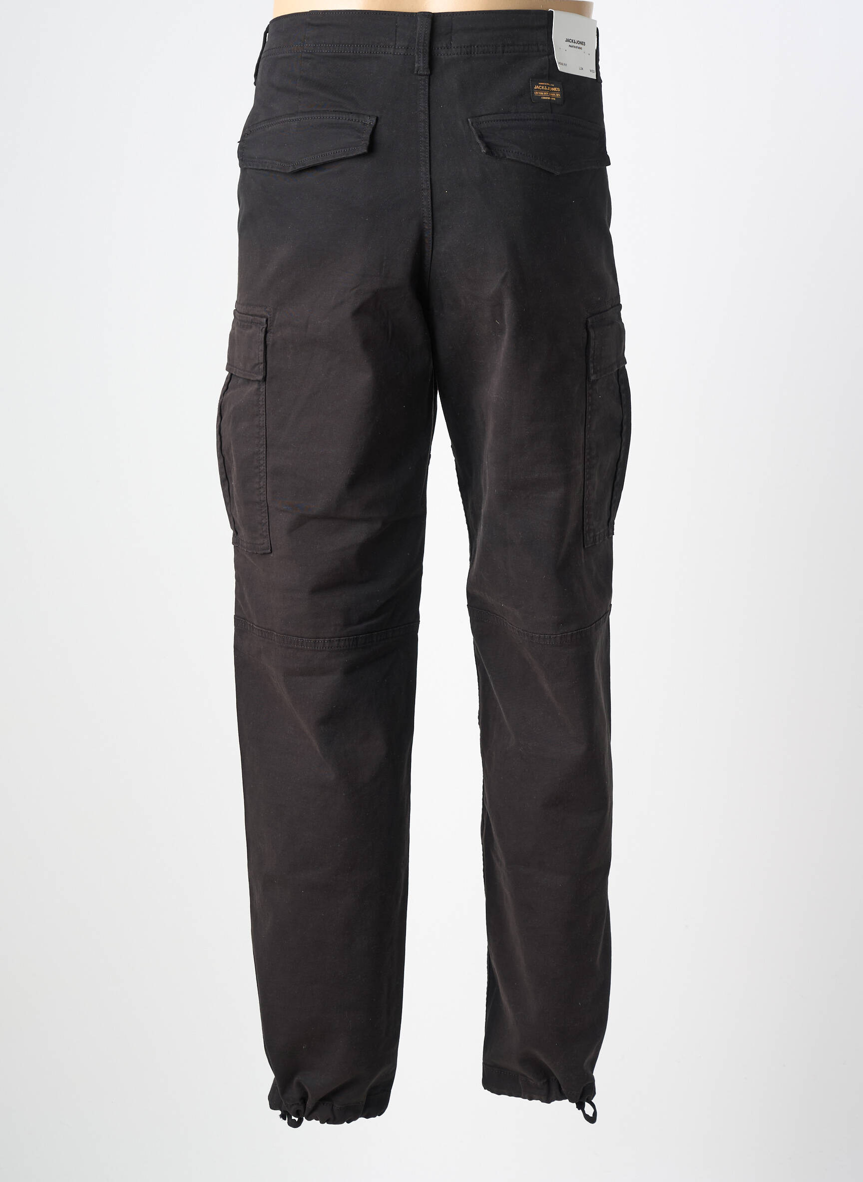 Pantalon cargo resserrée sur le bas taille normale noir JACK & JONES homme