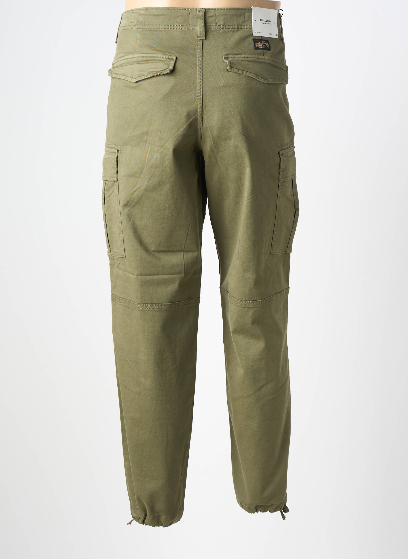 Pantalon cargo resserrée sur le bas taille normale vert JACK & JONES homme