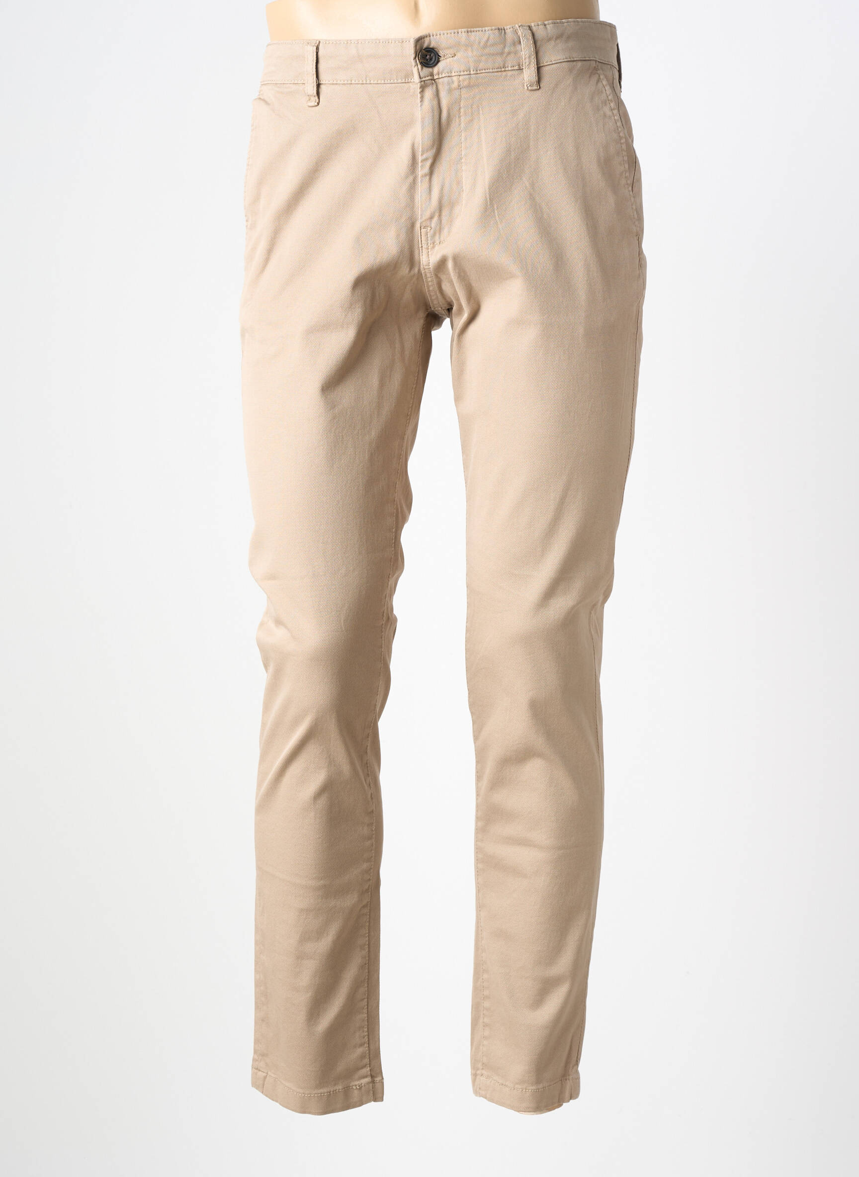 Pantalon chino tissage chiné taille normale beige JACK & JONES homme