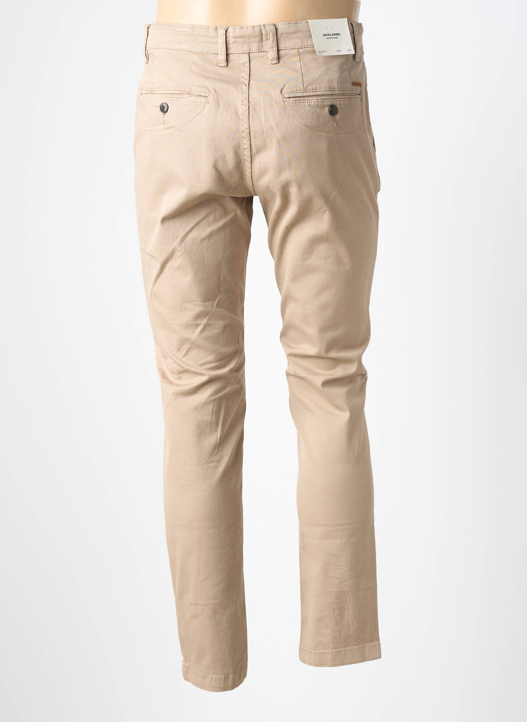 Pantalon chino tissage chiné taille normale beige JACK & JONES homme
