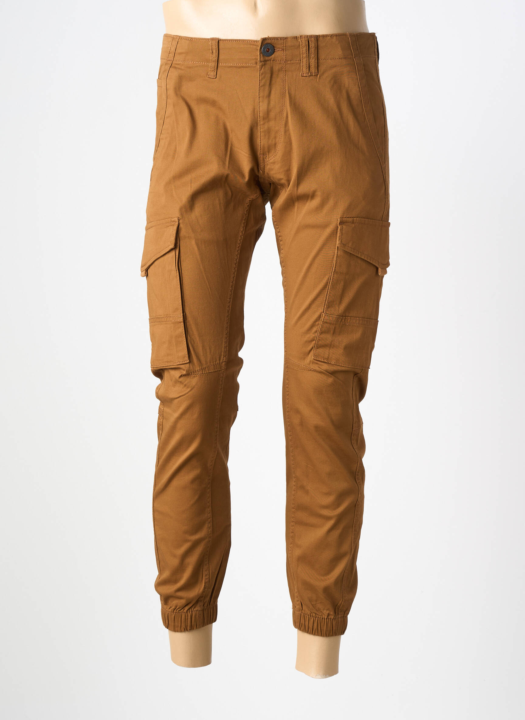 Pantalon cargo resserrée sur le bas taille normale marron JACK & JONES homme