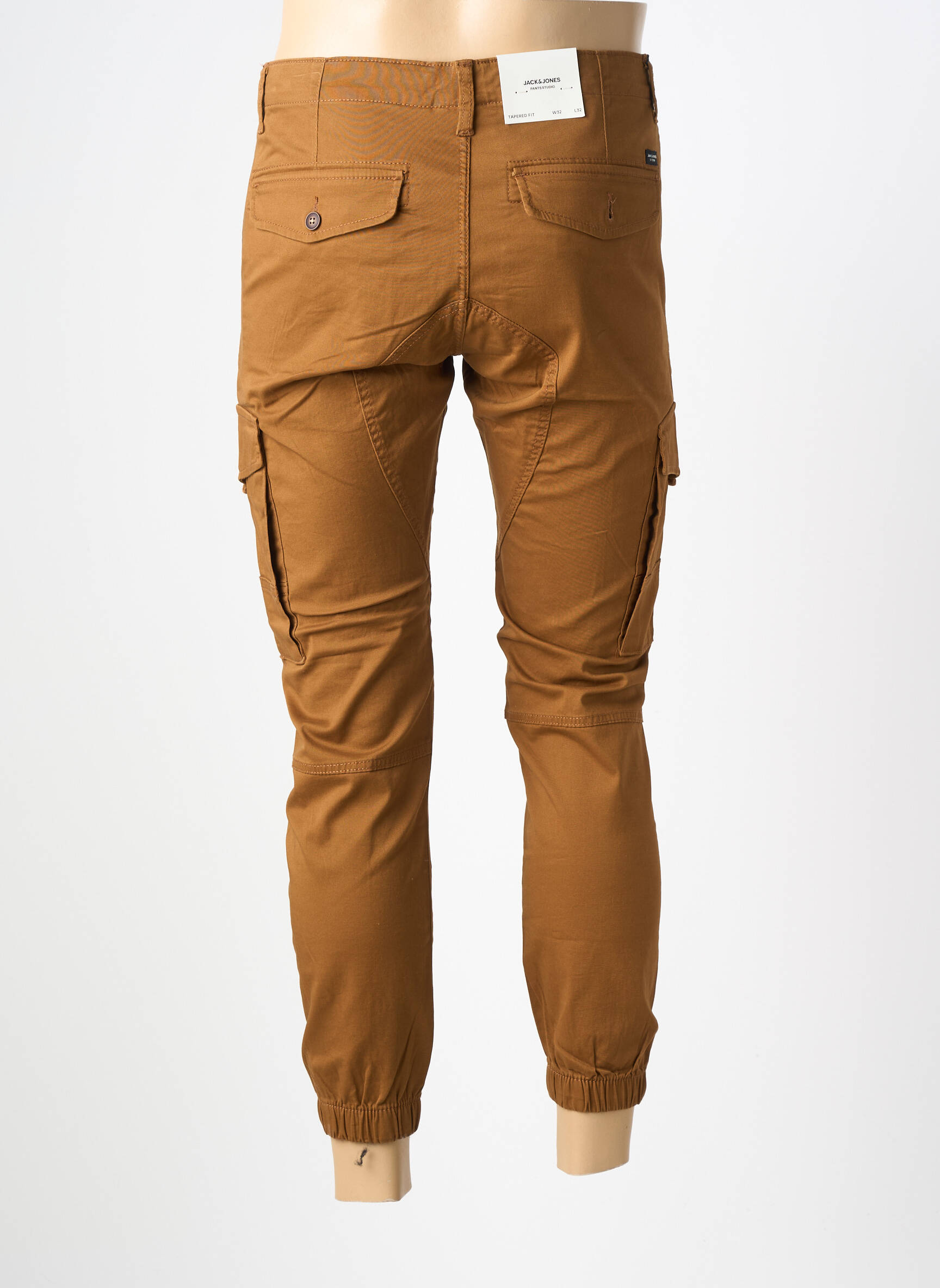 Pantalon cargo resserrée sur le bas taille normale marron JACK & JONES homme
