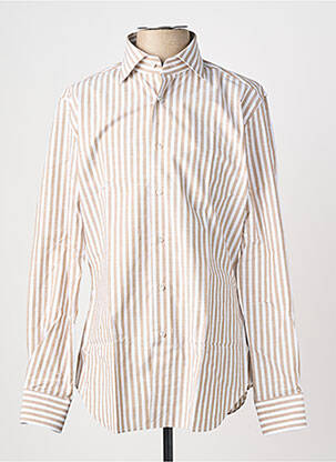 Chemise manches longues coupe cintrée beige XACUS homme