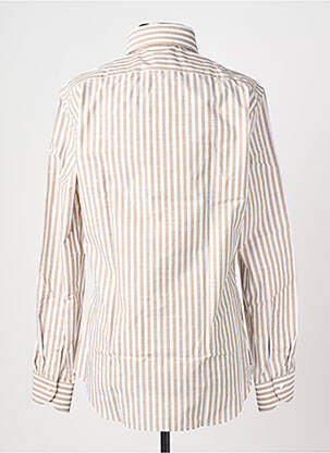 Chemise manches longues coupe cintrée beige XACUS homme
