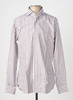 Chemise manches longues coupe cintrée marron XACUS homme
