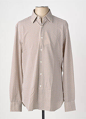 Chemise manches longues imprimé fantaisie marron XACUS homme