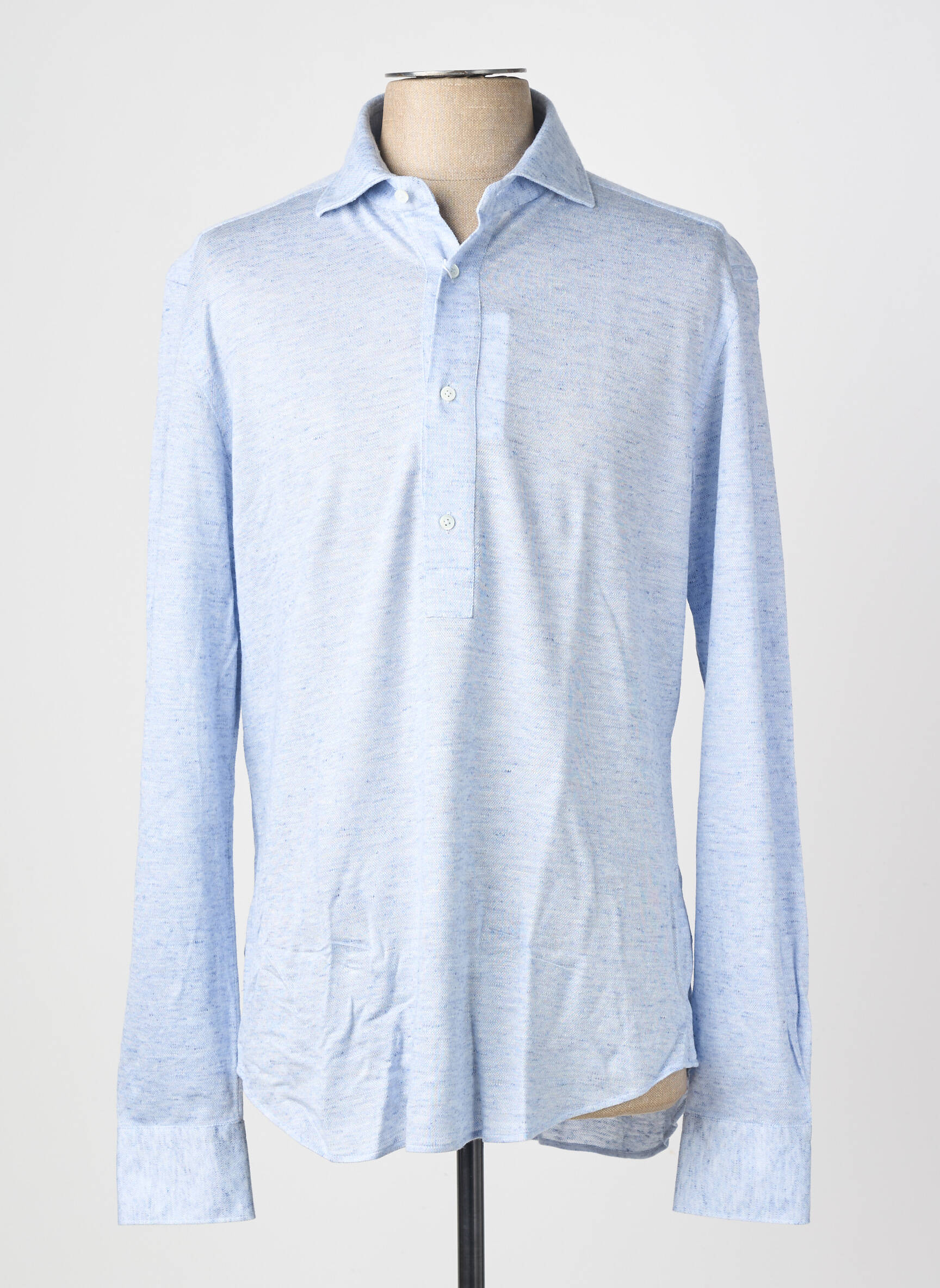 Polo manches longues manches longues bleu XACUS homme
