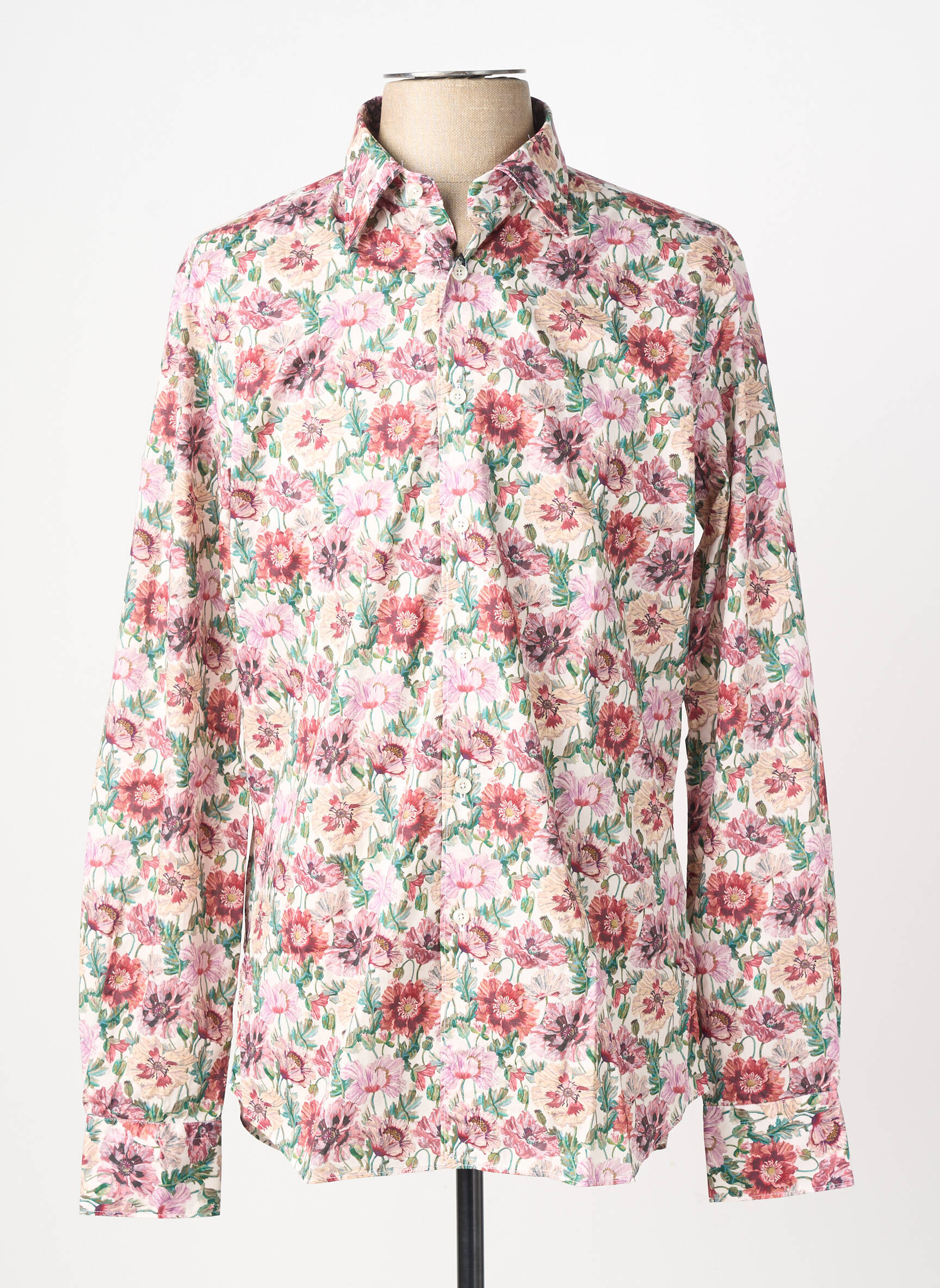 Chemise manches longues imprimé fleurs rose XACUS homme