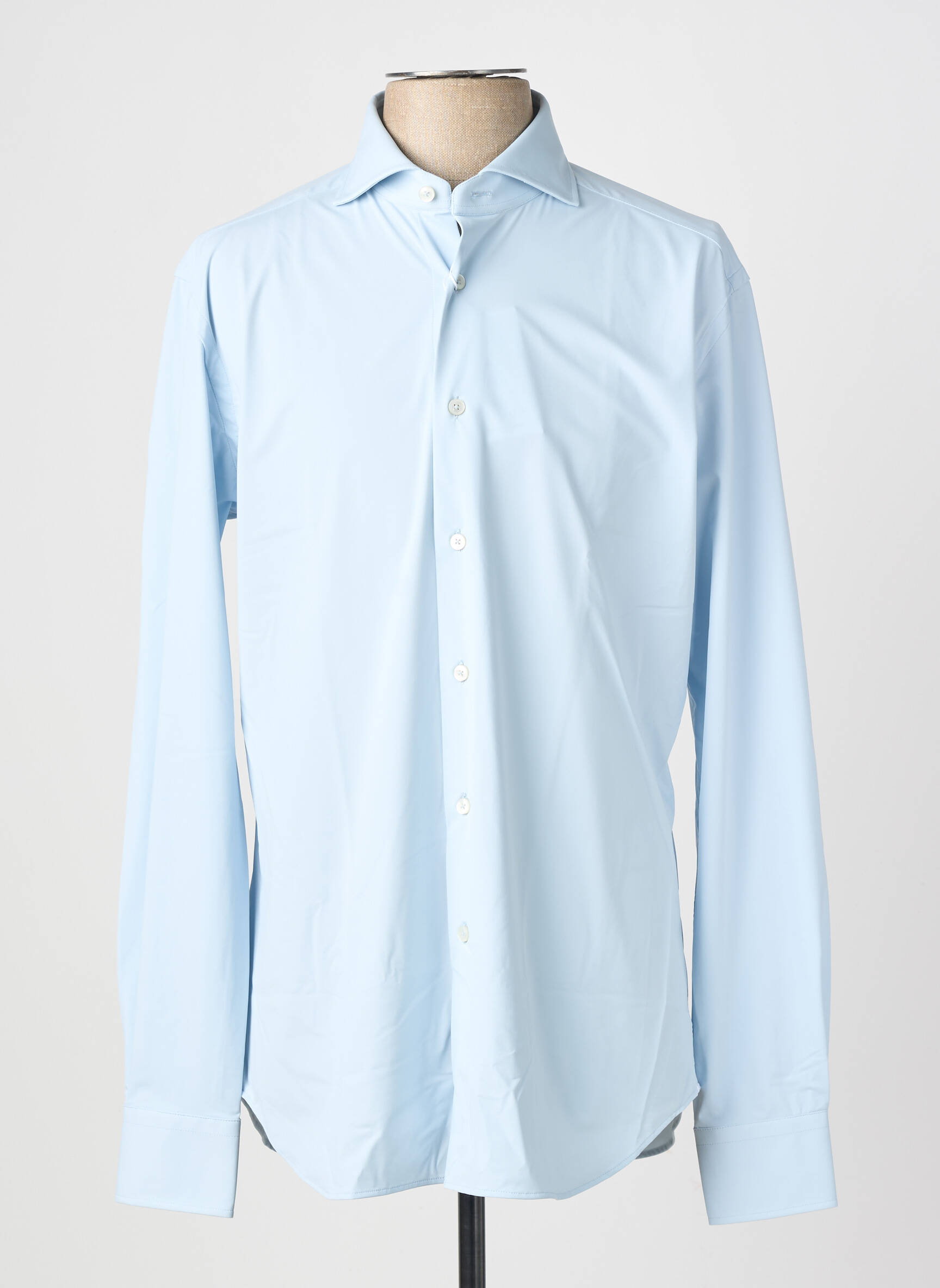 Chemise manches longues coupe cintrée bleu XACUS homme