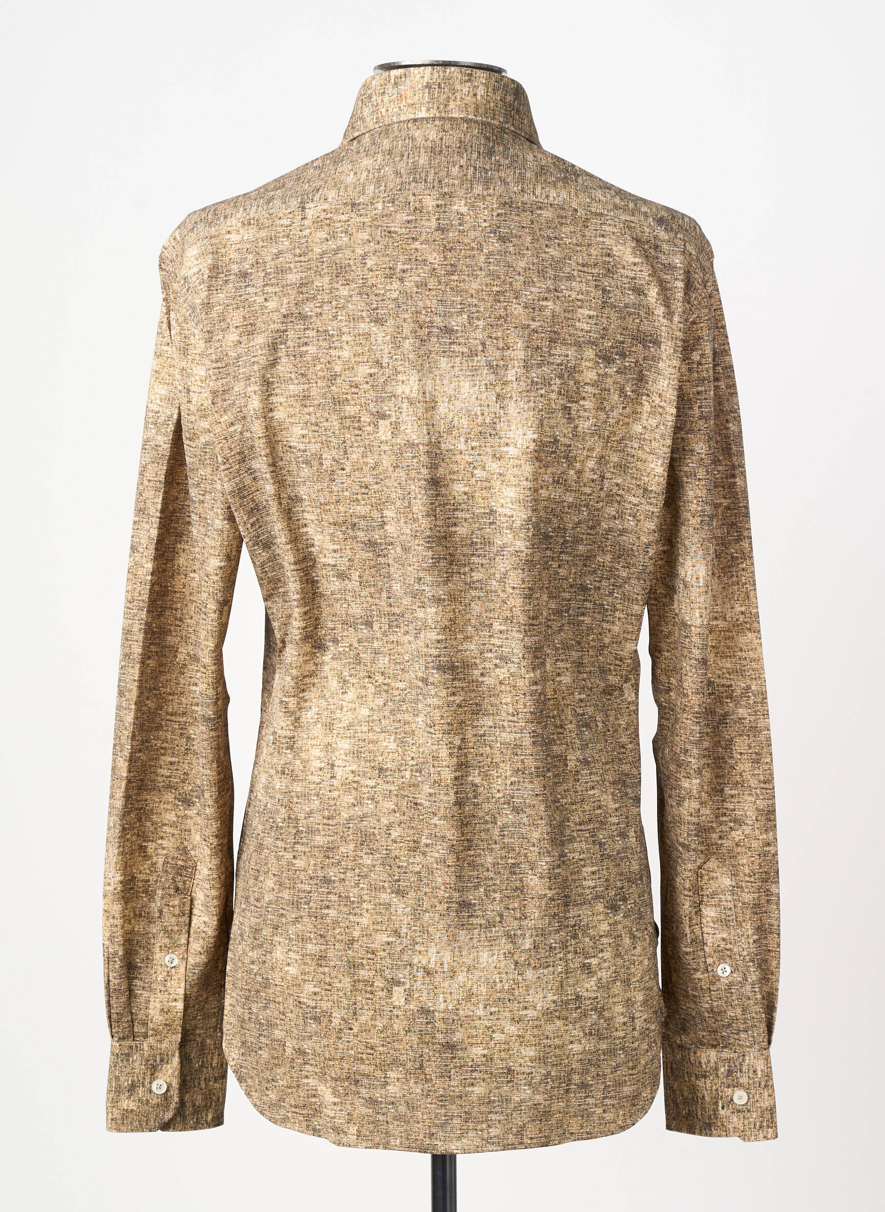 Chemise manches longues imprimé fantaisie marron XACUS homme