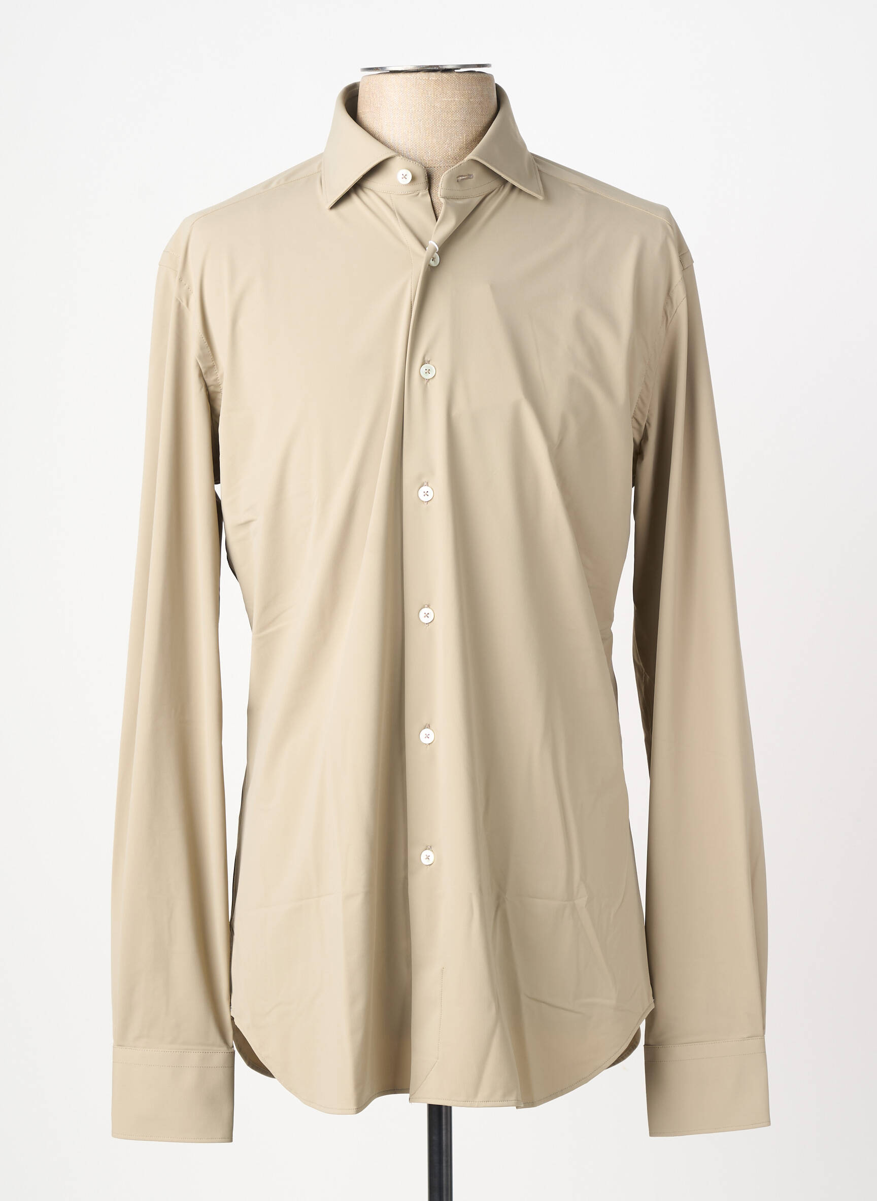 Chemise manches longues coupe cintrée marron XACUS homme