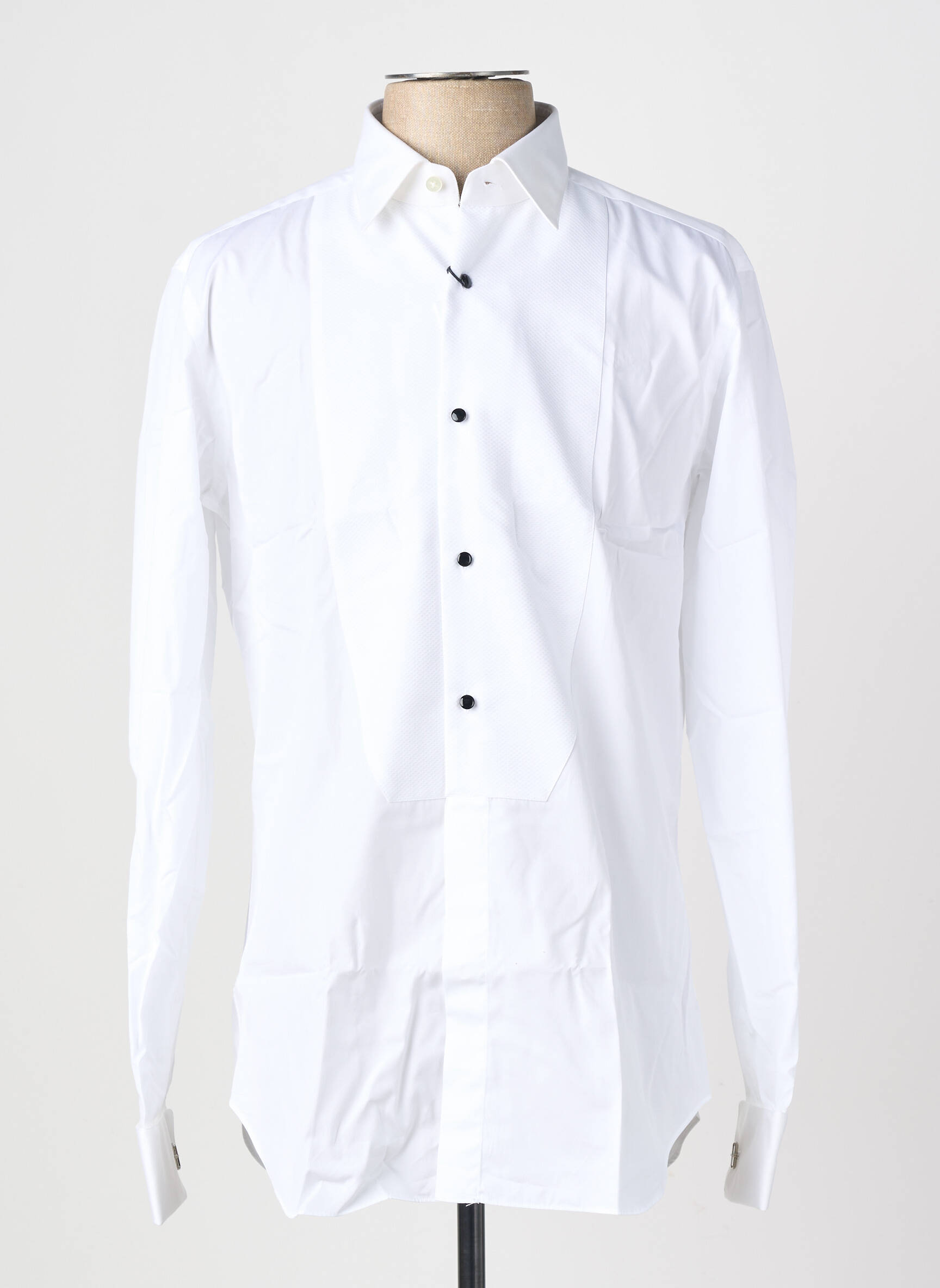 Chemise manches longues coupe droite blanc XACUS homme