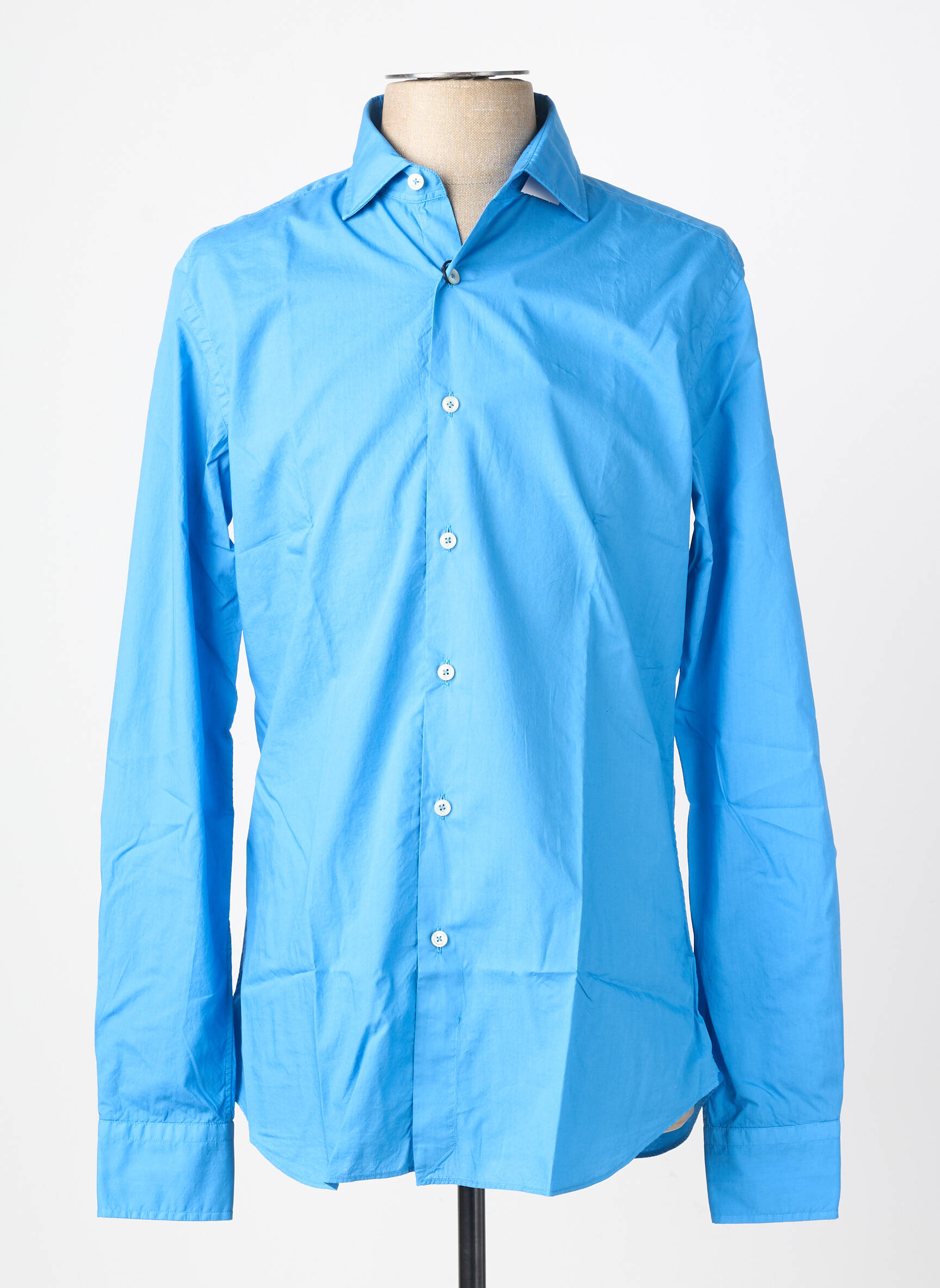 Chemise manches longues coupe cintrée bleu XACUS homme