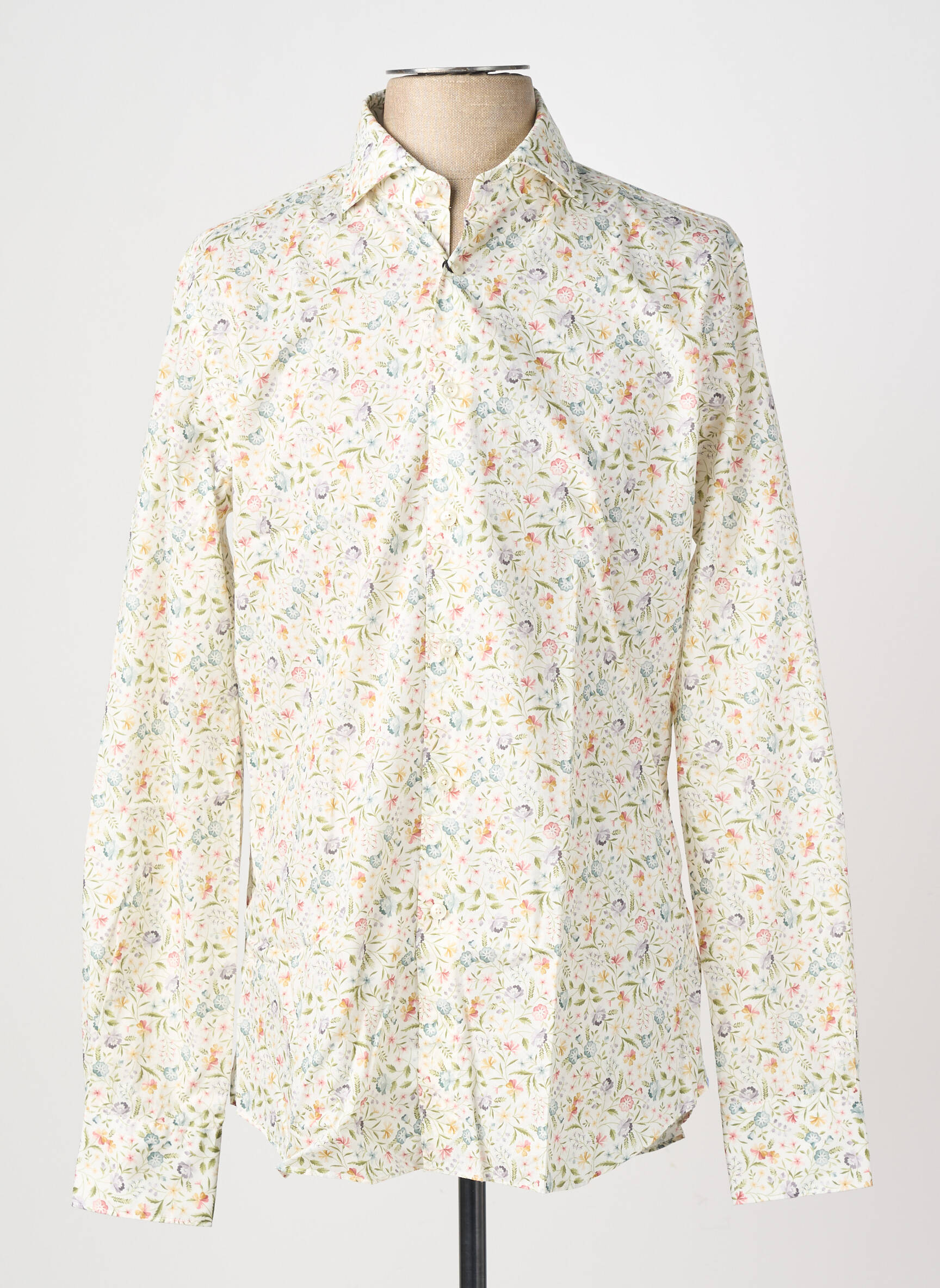 Chemise manches longues imprimé fleurs blanc XACUS homme