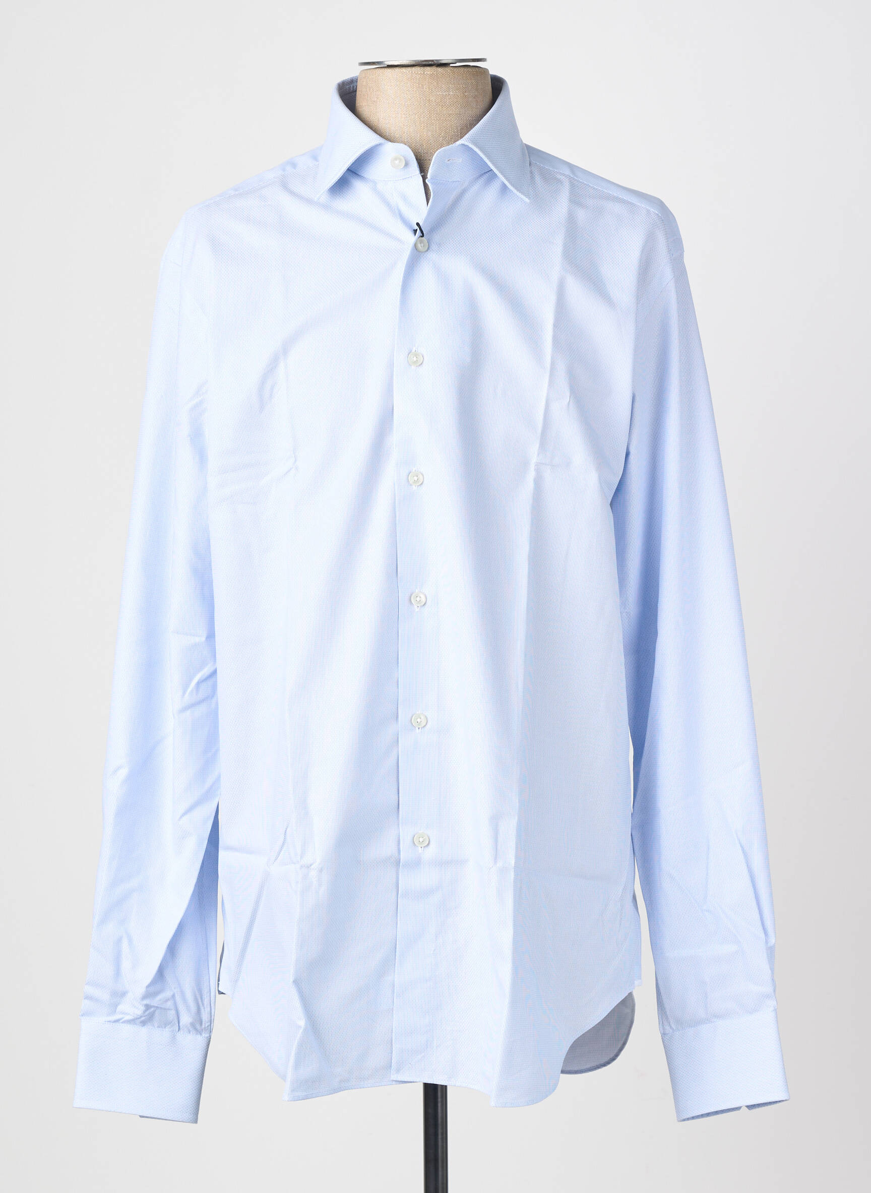Chemise manches longues coupe droite bleu XACUS homme