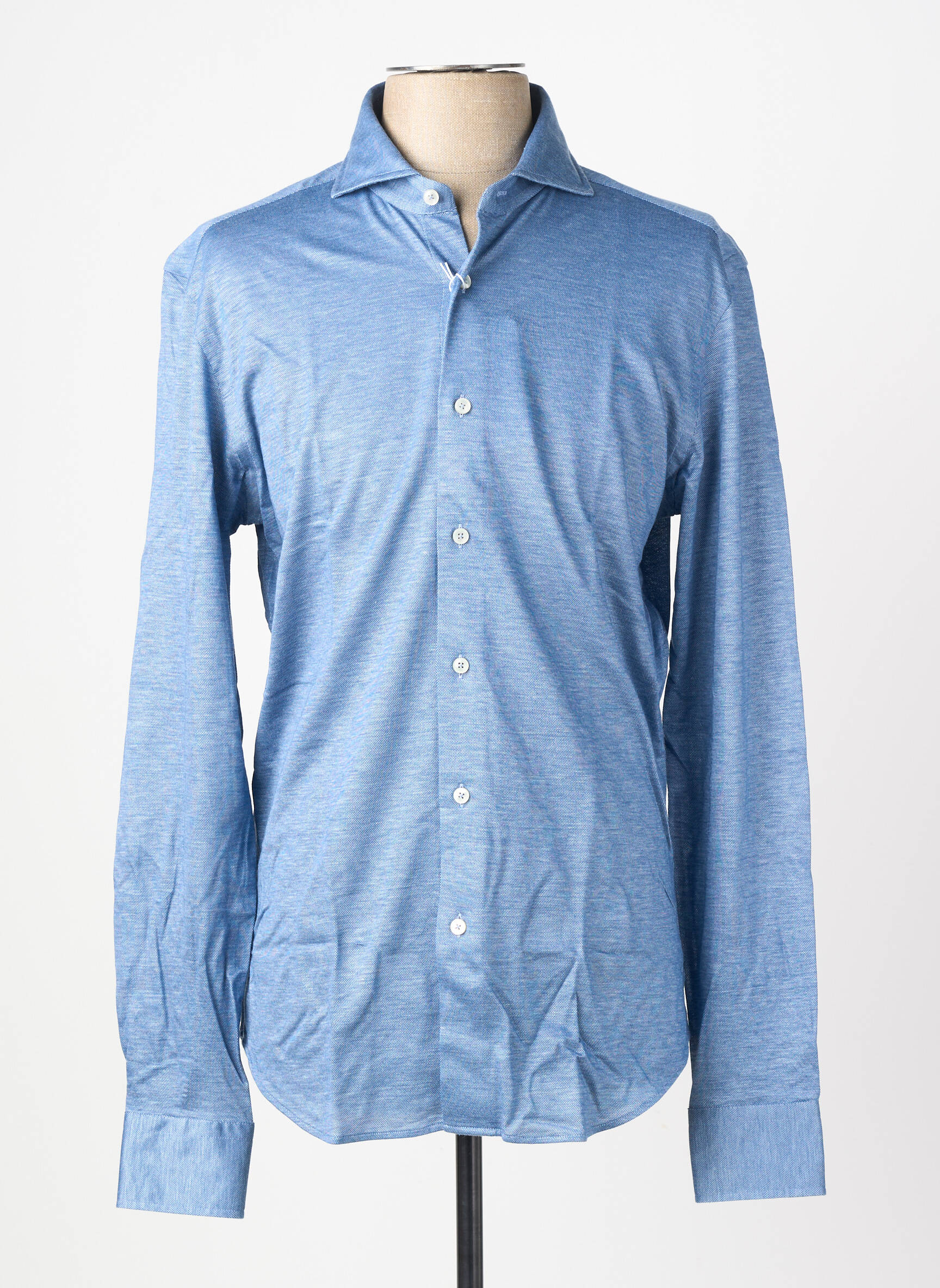 Chemise manches longues coupe cintrée bleu XACUS homme