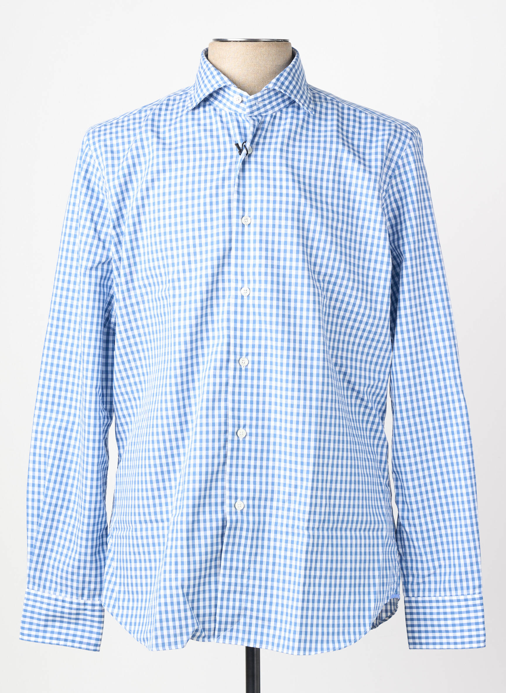 Chemise manches longues coupe droite bleu XACUS homme
