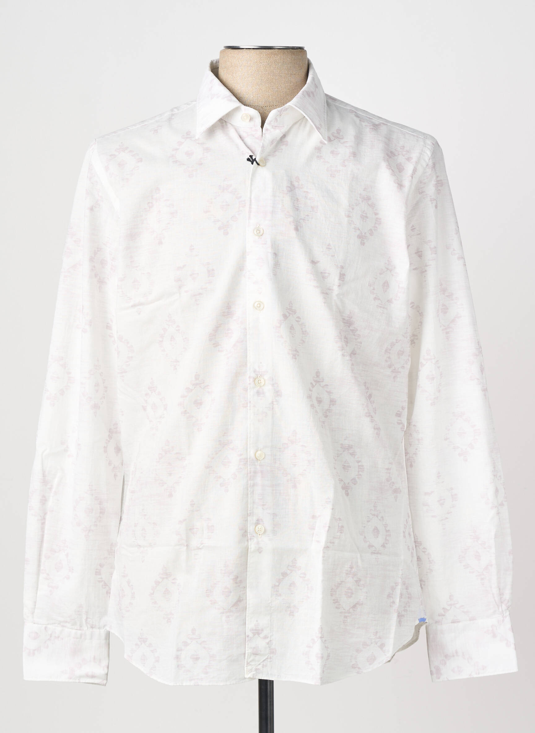 Chemise manches longues imprimé fantaisie blanc XACUS homme