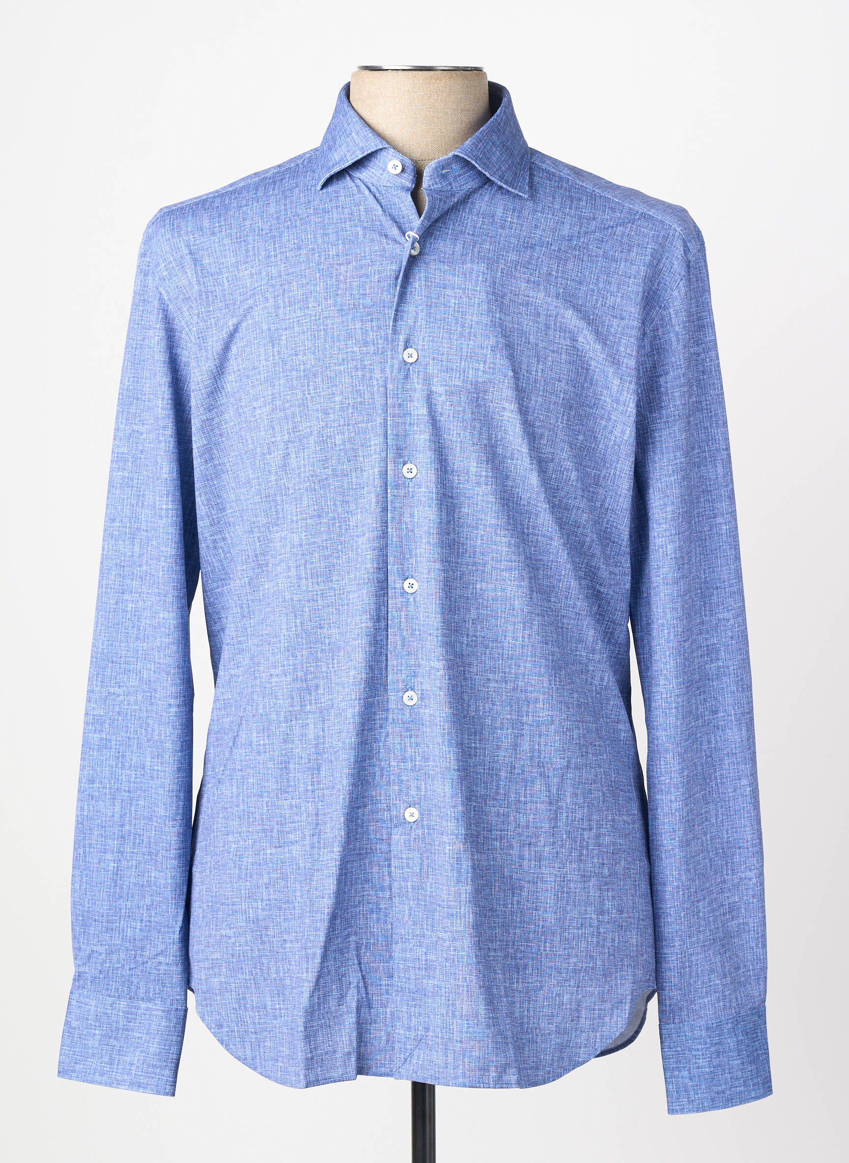 Chemise manches longues coupe cintrée bleu XACUS homme