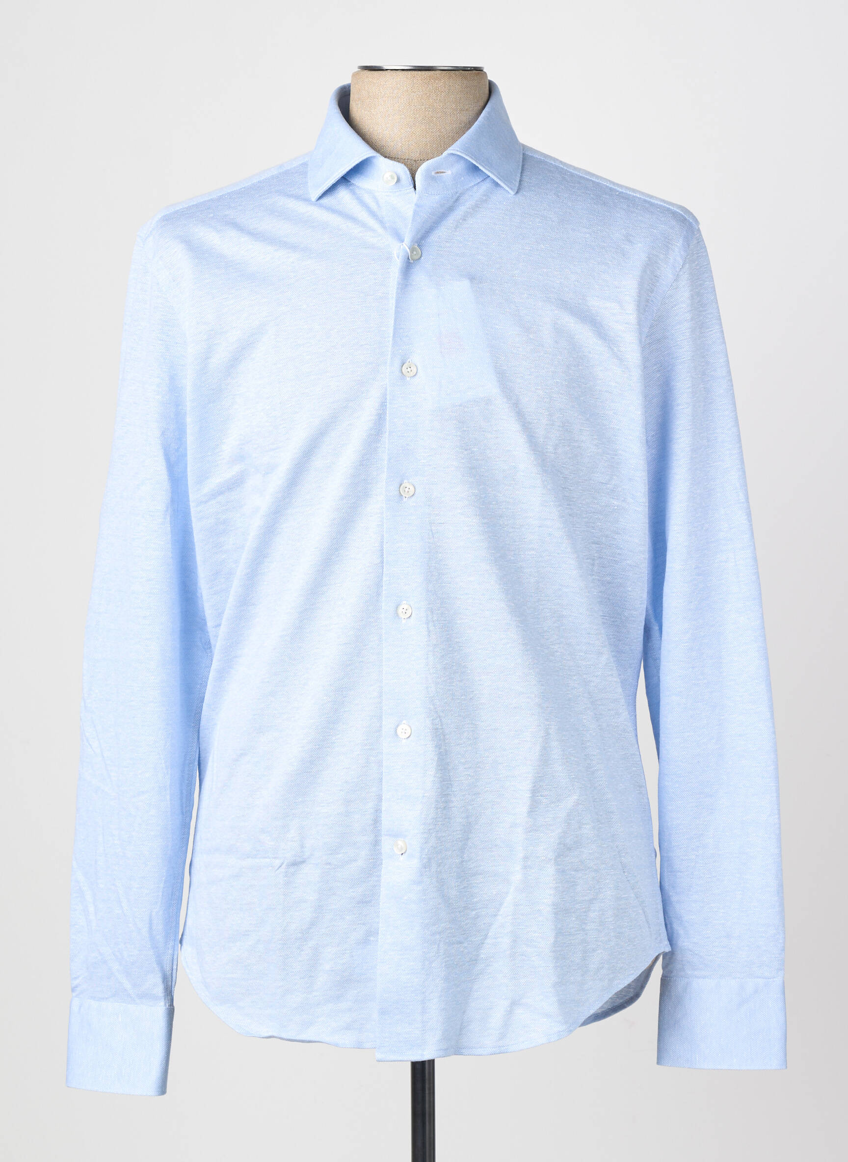 Chemise manches longues coupe cintrée bleu XACUS homme