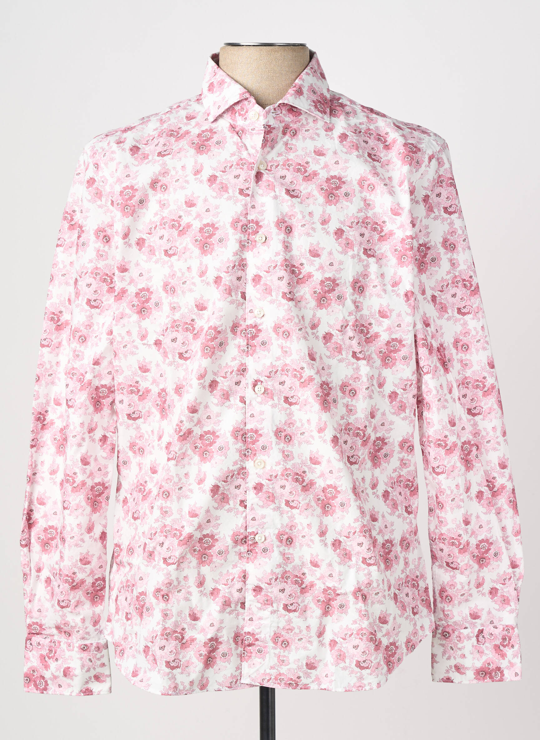 Chemise manches longues imprimé fleurs rose XACUS homme