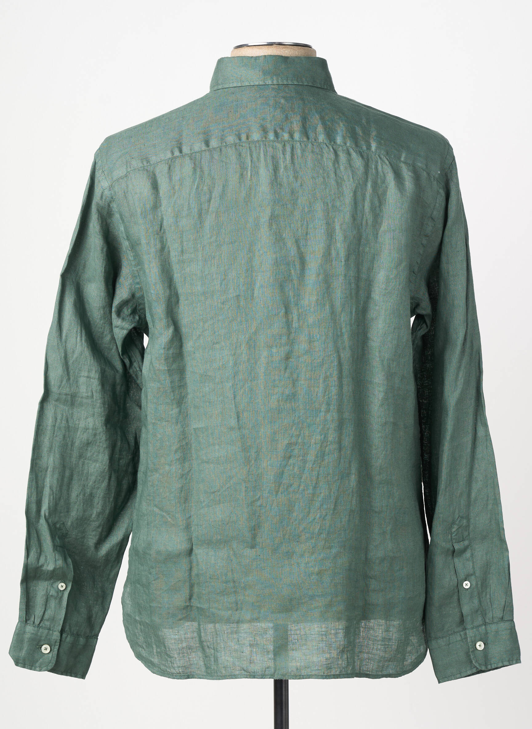 Chemise manches longues coupe droite vert XACUS homme