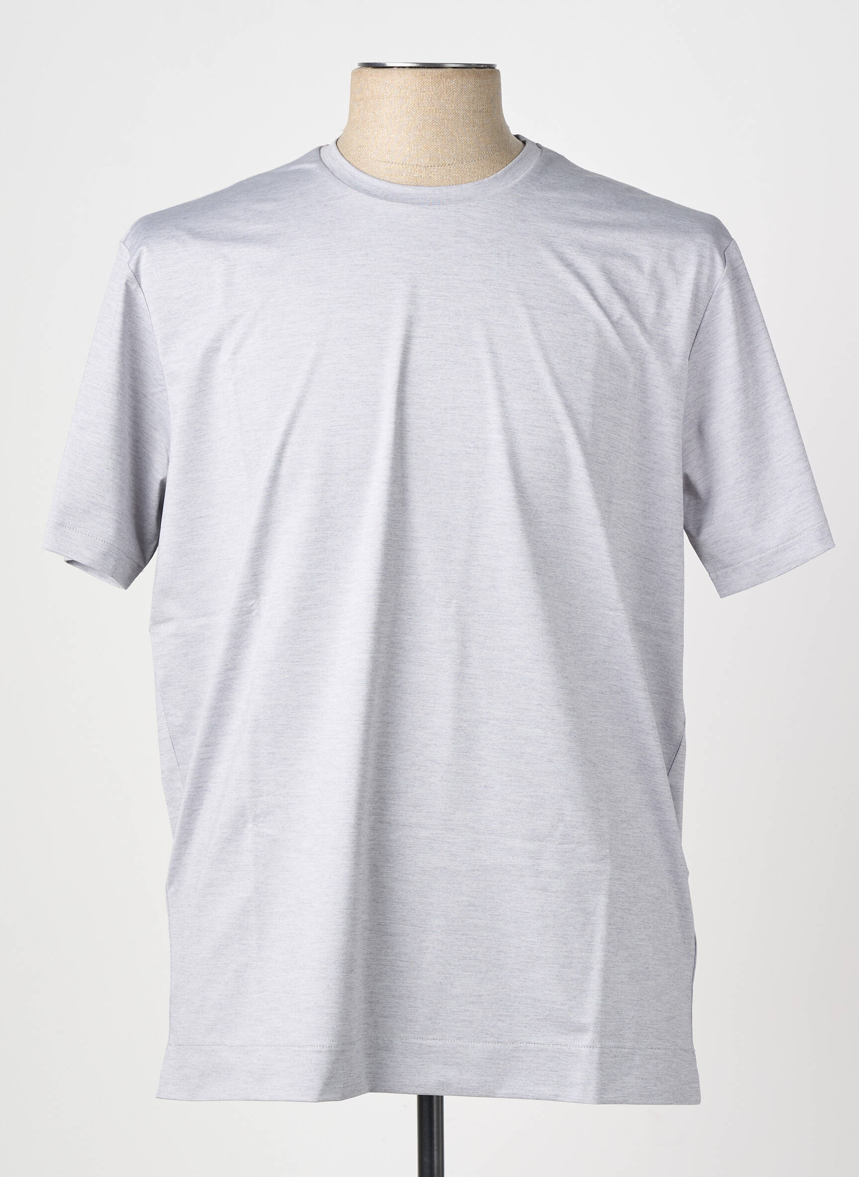 T-shirt coupe droite manches courtes gris XACUS homme