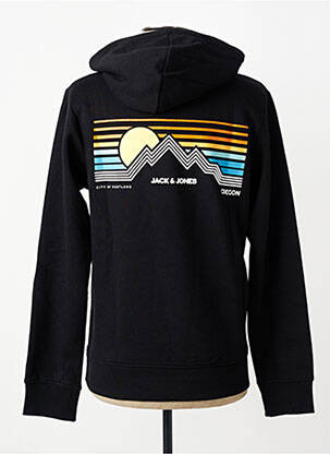 Sweat-shirt à capuche poches manches longues noir JACK & JONES homme