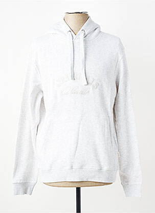 Sweat-shirt à capuche broderie manches longues gris JACK & JONES homme