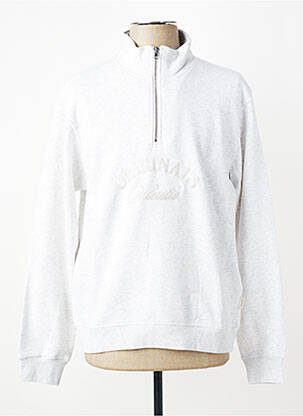 Sweat-shirt stretch manches longues gris JACK & JONES homme