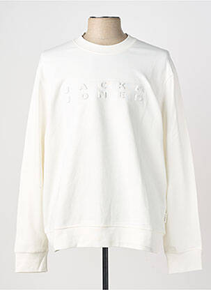 Sweat-shirt stretch manches longues blanc JACK & JONES homme