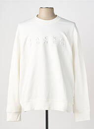 Sweat-shirt stretch manches longues blanc JACK & JONES homme