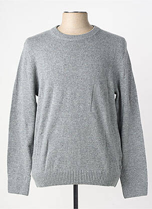 Pull stretch manches longues gris JACK & JONES homme
