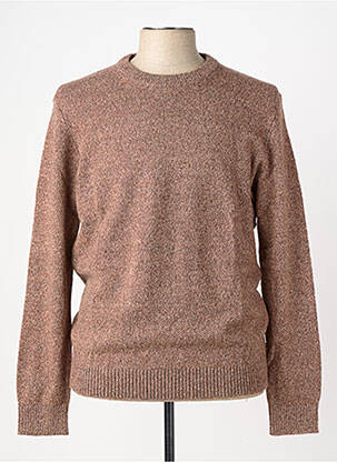 Pull stretch manches longues marron JACK & JONES homme
