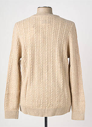 Pull tissage chiné manches longues beige JACK & JONES homme