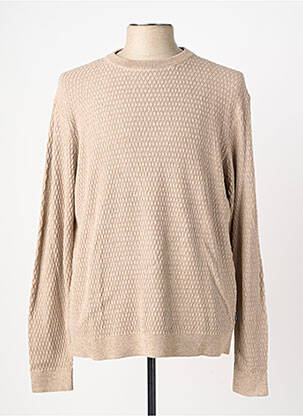 Pull stretch manches longues beige JACK & JONES homme