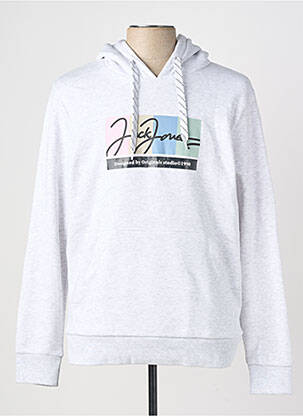 Sweat-shirt à capuche poches manches longues gris JACK & JONES homme
